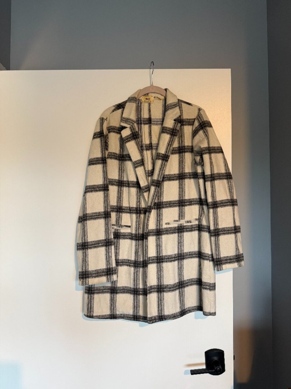 Black and white plaid shacket